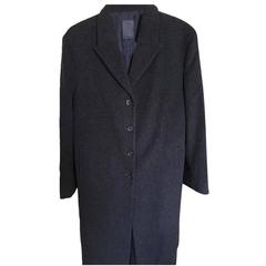 Loro Piana Dark Grey Wool Longline Coat