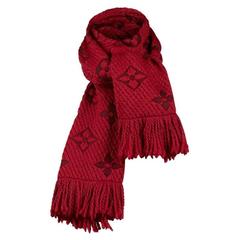 Louis Vuitton Logomania Wool and Silk Scarf Ruby Red (M72432)