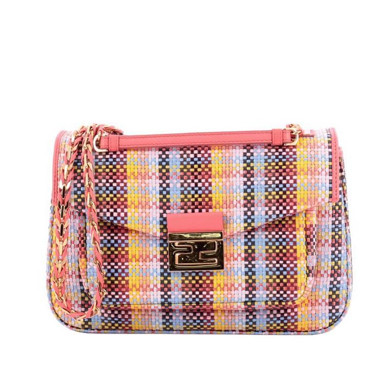 Fendi Be Baguette Woven Leather Medium