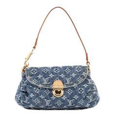 Louis Vuitton Pleaty Handbag Denim Mini