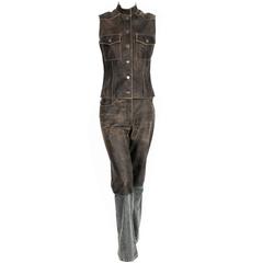 Chanel Leather and Denim Gilet and Jeans 10