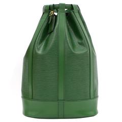 Vintage Louis Vuitton Green Randonee GM Epi Leather Shoulder Bag