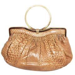 Vintage Great  & unique beige snake handbag late 50s