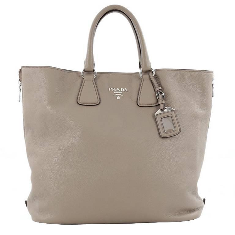 Prada Side Zip Convertible Shopper Tote Vitello Daino Large at 1stDibs |  prada side zip tote, prada vitello daino side zip tote, prada daino shopper