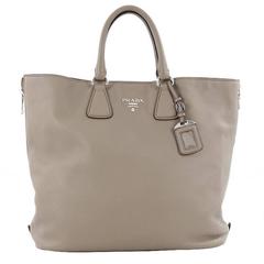 Prada Side Zip Convertible Shopper Tote Vitello Daino Large