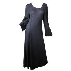 Vintage Yohji Yamamoto long black nylon mesh dress 