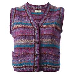 1970s Rare Missoni Multicolor Wool Knitted Gilet 