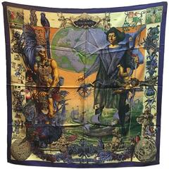 Hermes Les Ameriques Christopher Colombus Silk Scarf 