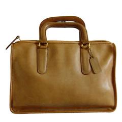 Vintage Bonnie Cashin for Coach Saddle Tan Leather Tote Bag Briefcase NYC 1960s 