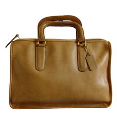 Bonnie Cashin for Coach Saddle Tan Leather Tote Bag Briefcase NYC 1960s