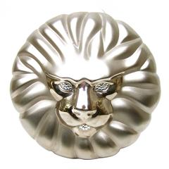 Opulent Silver Metal Lion Evening Bag c 1980