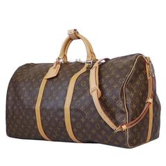 Vintage Louis Vuitton Monogram Keepall 60 Bandouliere Travel Bag