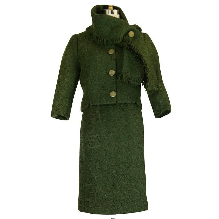 c.1958 Green Museum Held Balenciaga Haute Couture Suit