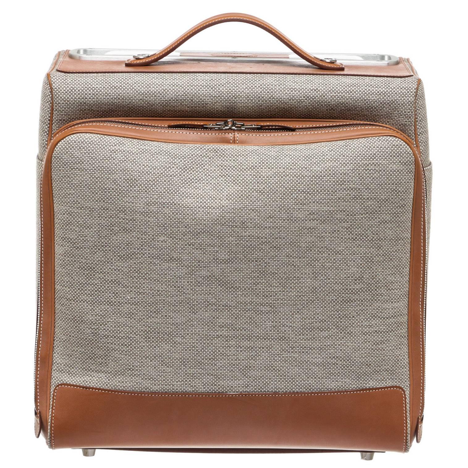 Hermes Ecur and Tan Leather Calèche-Express Carry On Trolley Luggage NEW For Sale
