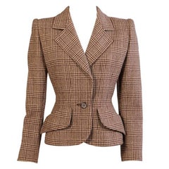 Givenchy Numered Haute Couture Brown Wool Plaid Jacket 11
