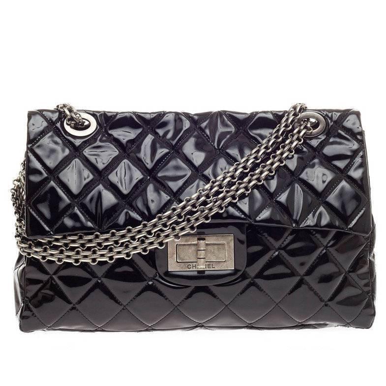 Chanel Black Quilted Wool Boucle XXL Reissue 2.55 Flap Bag Chanel