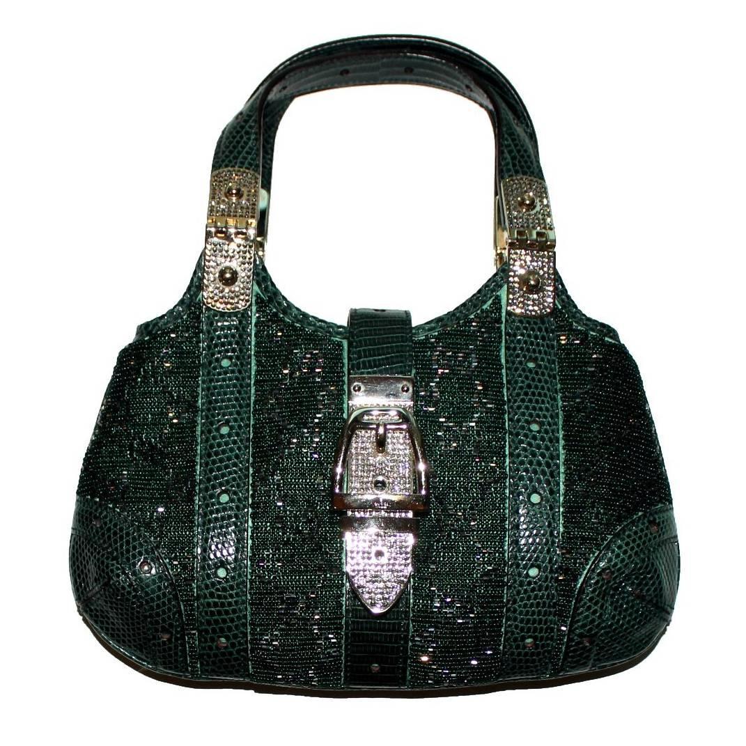 gucci mini crystal lizard bag