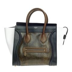 Celine Tricolor Luggage Python and Leather Mini