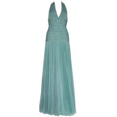 Herve Leger Embroidered Bandage Pleated Plissee Evening Gown 6