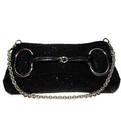 Gorgeous Gucci GG Monogram Beaded Crystal & Lizard Skin Horsebit Bag Clutch 9