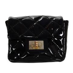 Chanel Black Quilted Patent Re-Issue Ankle Bag 
