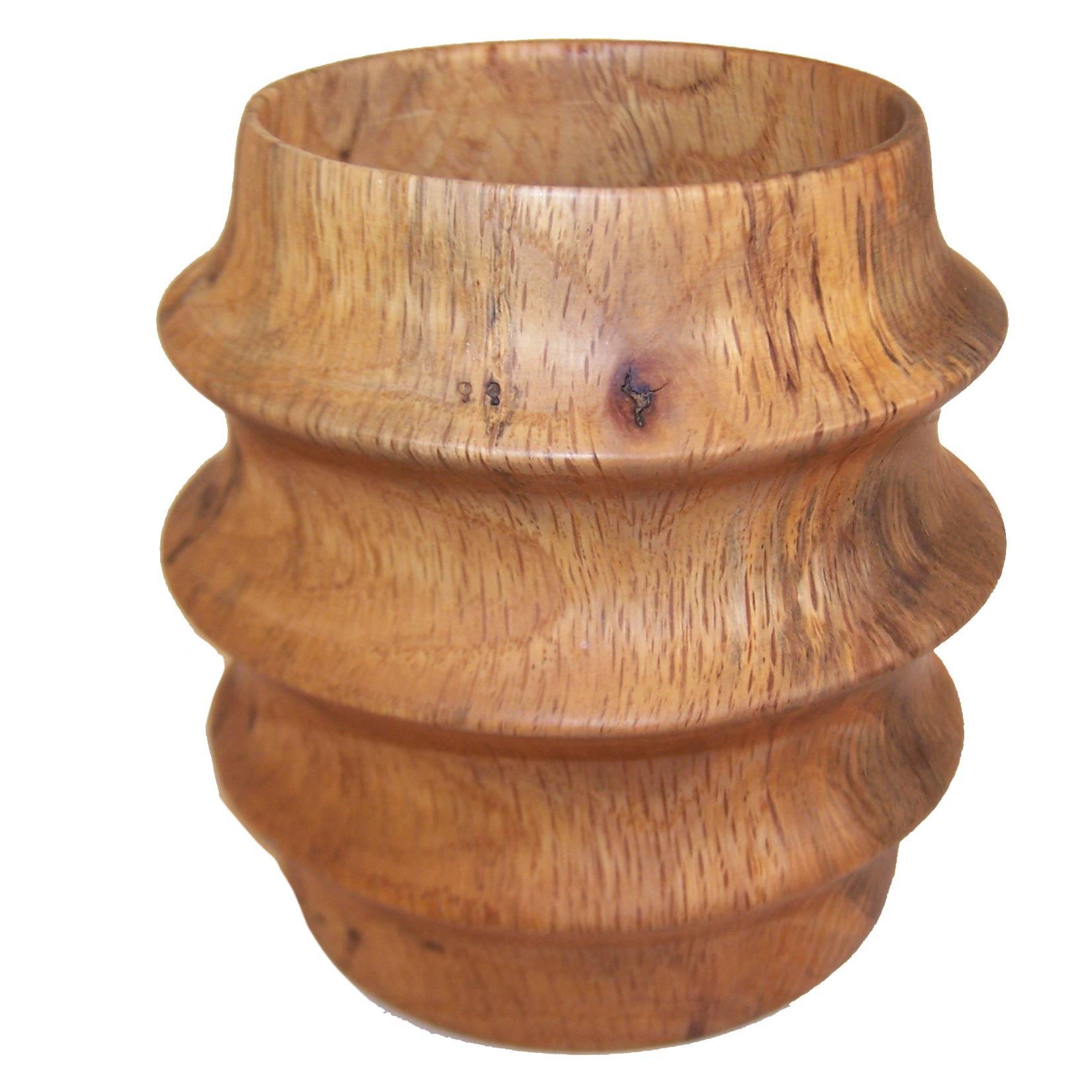 Sculptural 1980's Turned Wood Bangle Bracelet