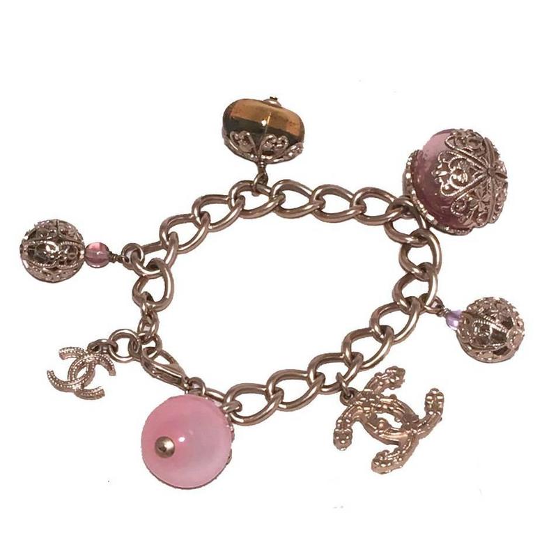 Chanel Silver Chain Link Charm Bracelet For At 1stdibs Chanel Silver Chain Link Charm Bracelet For