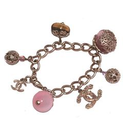 Chanel Silver Chain LInk Charm Bracelet 5