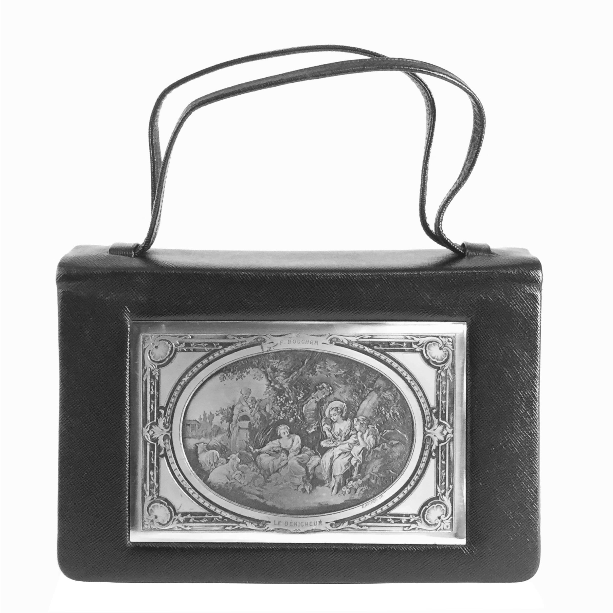 1960s Rosenfeld, F. Boucher's The Nest Rococo Printing Plate Purse For Sale
