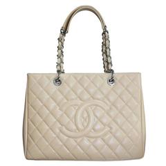 Chanel Beige Grand Shopping Tote GST in Staubbeutel Nr. 19