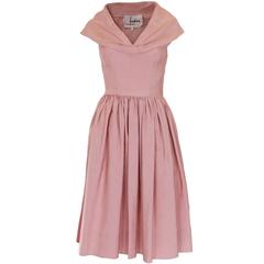 1950s Dusty Pink Prom Style Vintage Dress