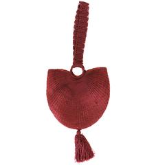 1920s Crochet Burgundy Vintage Evening Bag