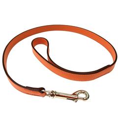 Rare Hermes Leather Dog Leash - Orange