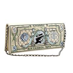 CHANEL Runway Dollar clutch bag 2014/2015 Limited Edition leather lace beads 9