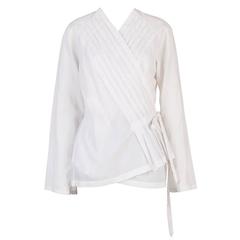 Pleated Wrap Blouse