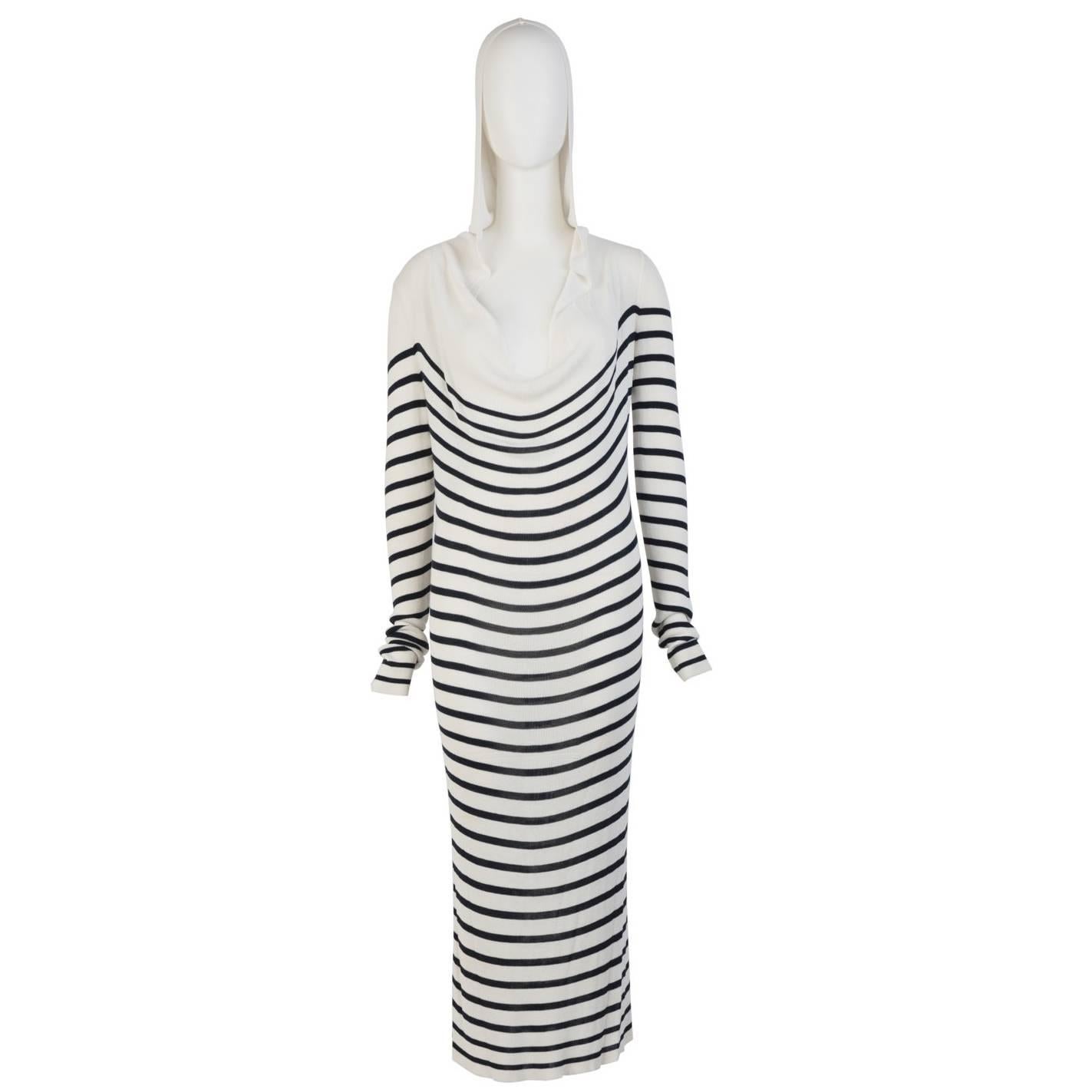 Jean Paul Gultier Striped Hoodie Dress For Sale