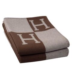 Hermes Avalon Blanket Couch Ecru/Camel Color 85% Wool/15% Cachemire 2016