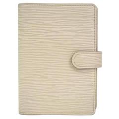 Louis Vuitton Ivory Men's Women's Leather Travel Agenda Planner Notebook Cover 4