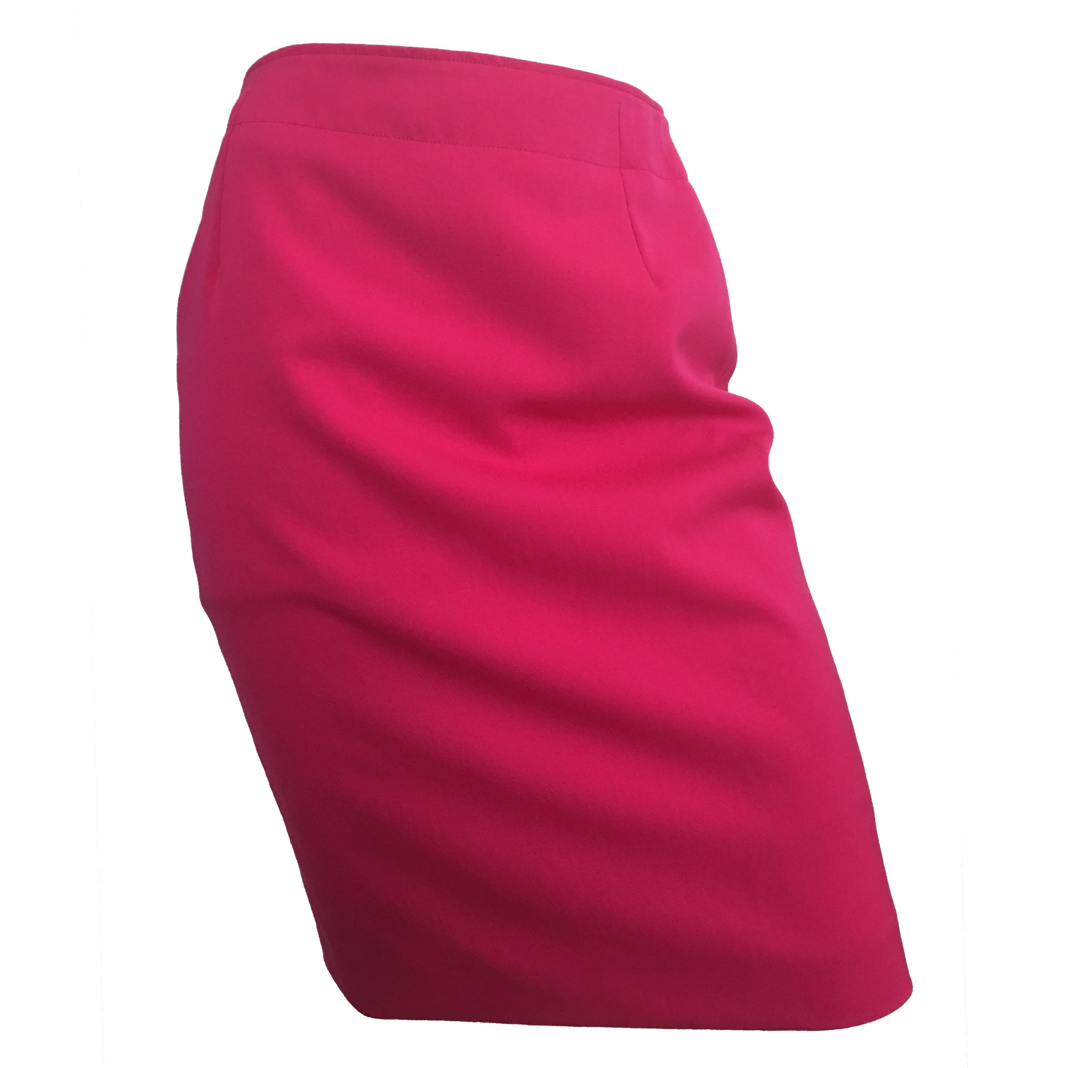 Lolita Lempicka Wool Pink Sexy Pencil Skirt Size 6. For Sale