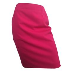 Lolita Lempicka Wool Hot Pink Sexy Pencil Skirt Size 6. 8