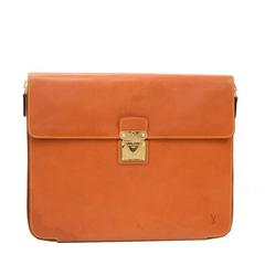 Retro Louis Vuitton Honore Portfolio Brown Nomade Leather Document Clutch Bag