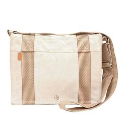 Hermes Fourre Besace PM Brown x Beige Canvas Tote Hand Bag
