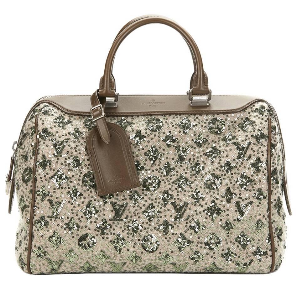 2012 Louis Vuitton Khaki Sequin Sunshine Express Speedy 30