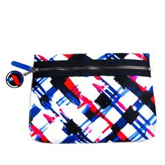 Chanel Clutch New 2016 - Airline Red Blue CC Logo Zip Pouch OCase Cosmetic Case