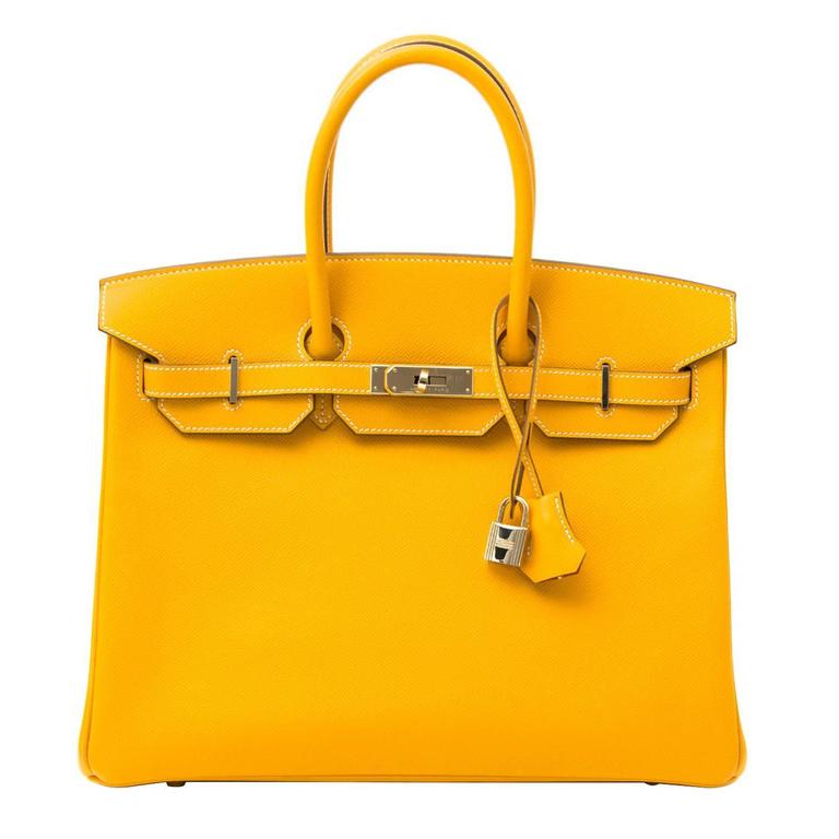 Hermes Birkin 35 Epsom Gold PHW at 1stDibs yellow birkin, hermes candy collection, birkin yellow