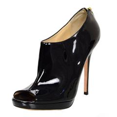 Jimmy Choo Black Patent Leather Booties Sz 39.5 6