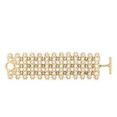 Gorgeous Christian Dior Gold-tone and Strass Stars Bracelet 11