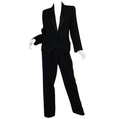 Retro Iconic c1967 Yves Saint Laurent "Le Smoking" Tuxedo Suit