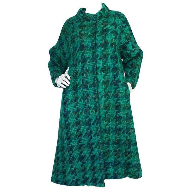 Fabulous 1960s Sybil Connolly Green Mohair Swing Coat at 1stDibs