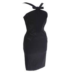 Versace Little Black V Neck Dress 38 uk 6